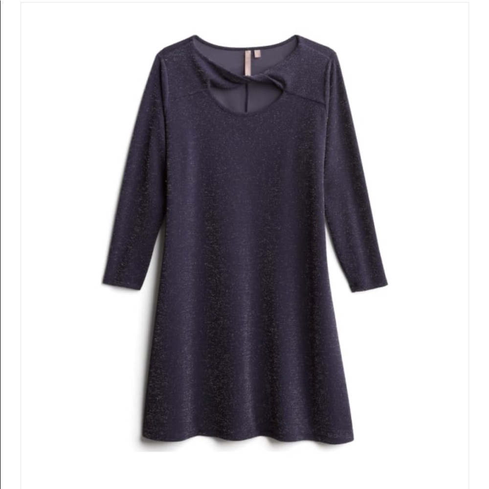 Brina and Em Dane Front Twist Shine Knit Dress